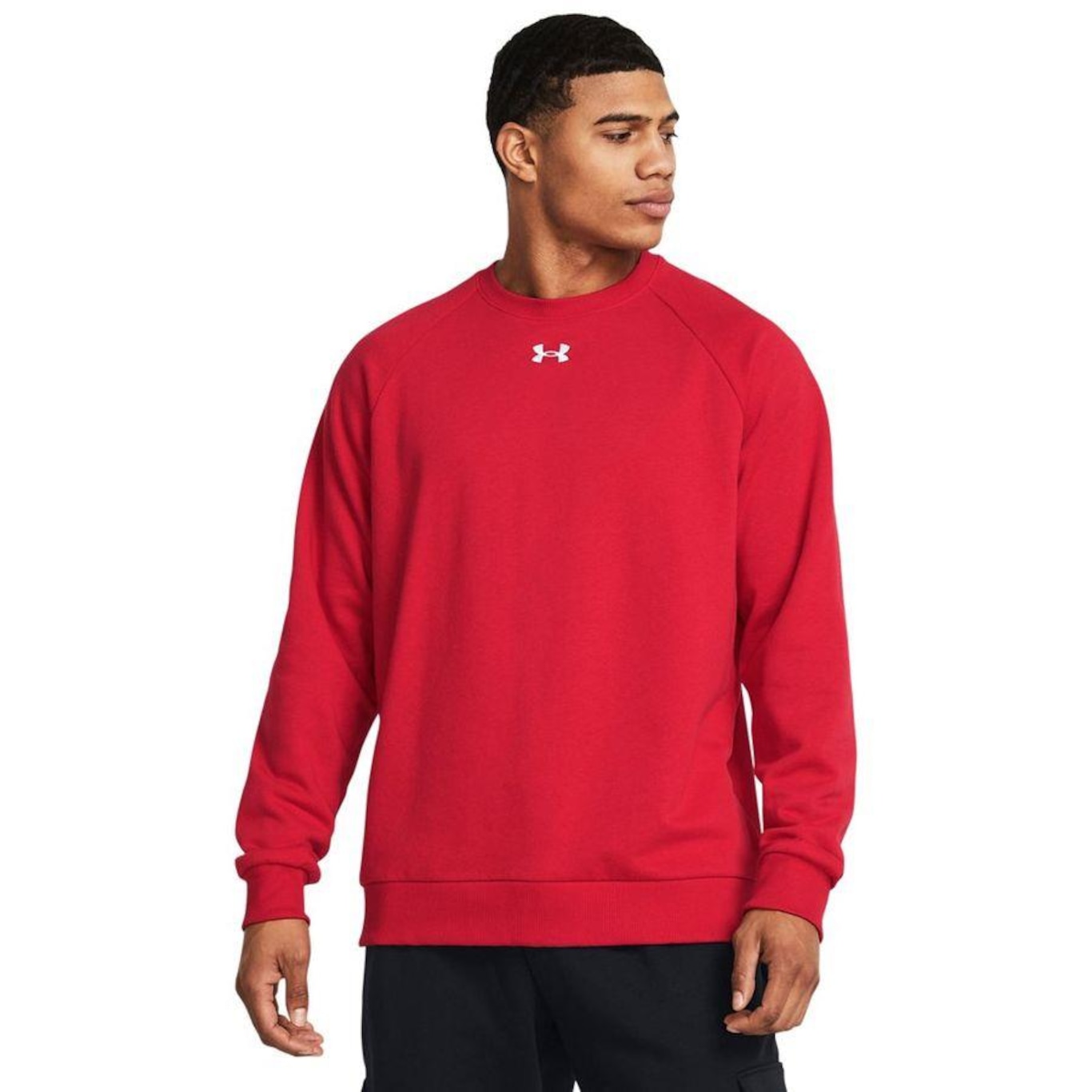 Blusão de Moletom sem Capuz Under Armour Rival Fleece Crew - Masculina - Foto 1