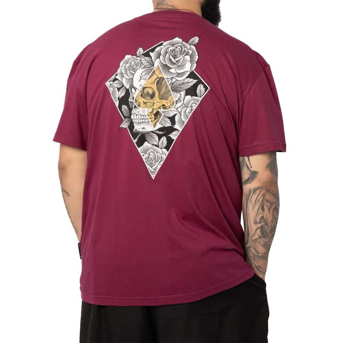 Camiseta Mcd Oversized Caveira Rosas - Masculina - Foto 2