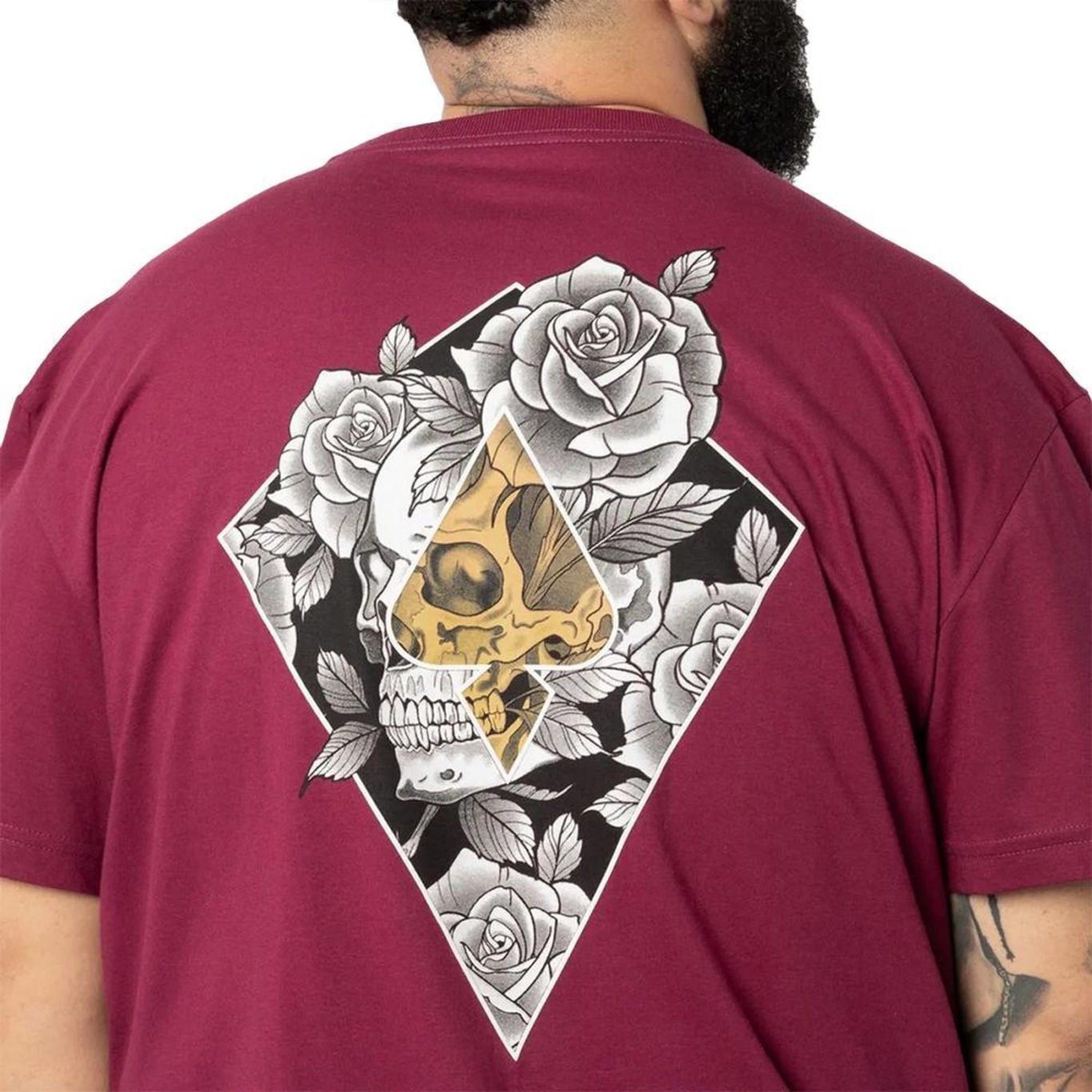 Camiseta Mcd Oversized Caveira Rosas - Masculina - Foto 4