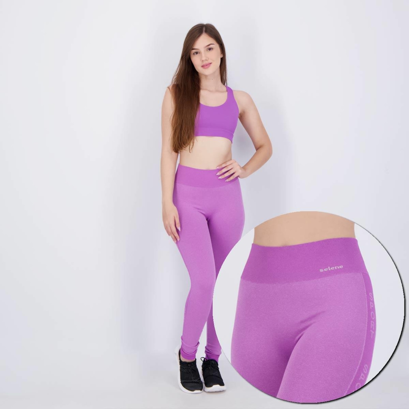 Kit Calça Legging Selene sem Costura + Top - Feminio - Foto 1