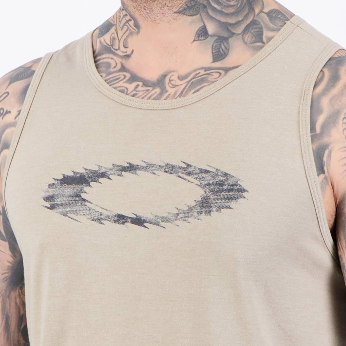 Camiseta Regata Oakley Ellipse Tank Mescla Bege - Foto 5