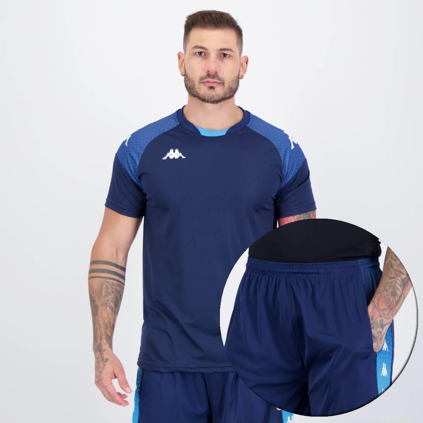 Kit Camiseta Kappa Sammy + Bermuda Mello Masculina - Foto 1