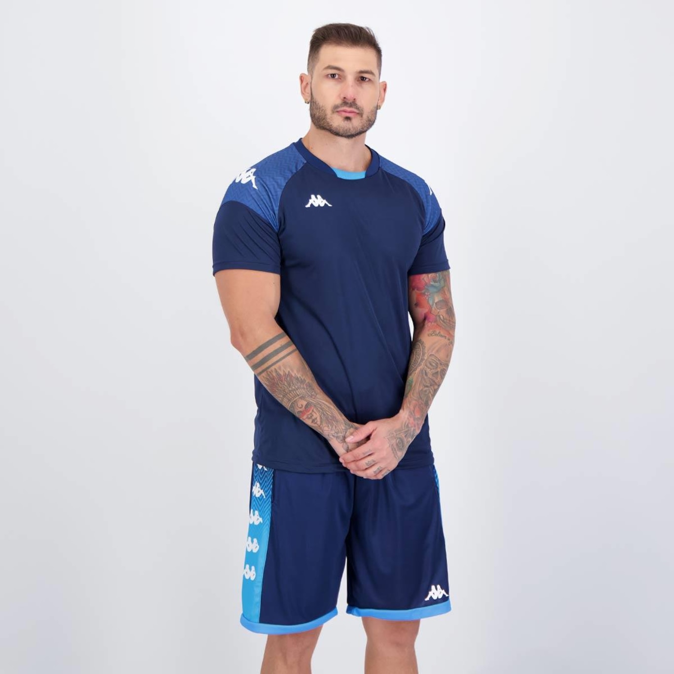 Kit Camiseta Kappa Sammy + Bermuda Mello Masculina - Foto 3