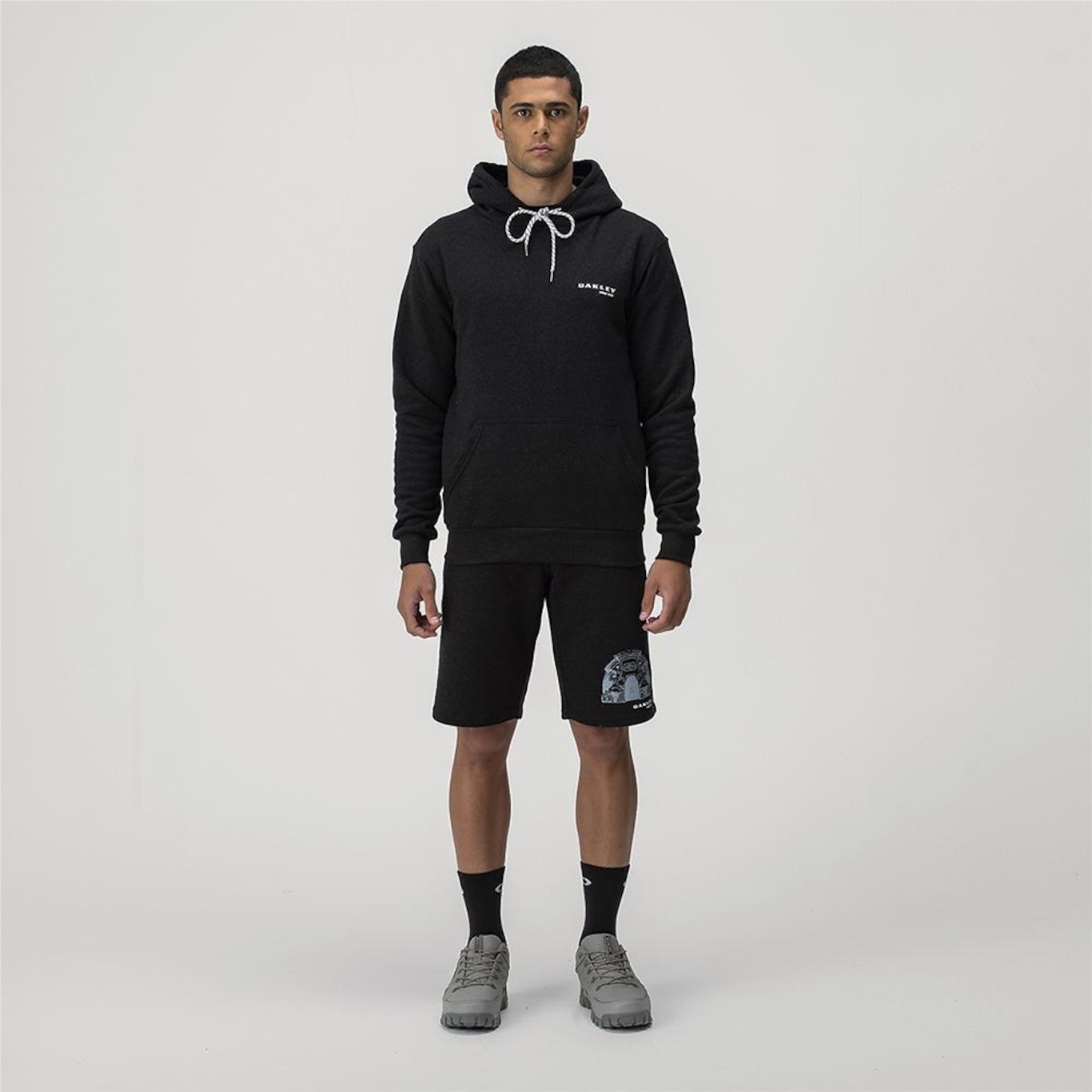 Blusão de Moletom com Capuz Oakley Bunker Hoodie Blackout - Masculino - Foto 4