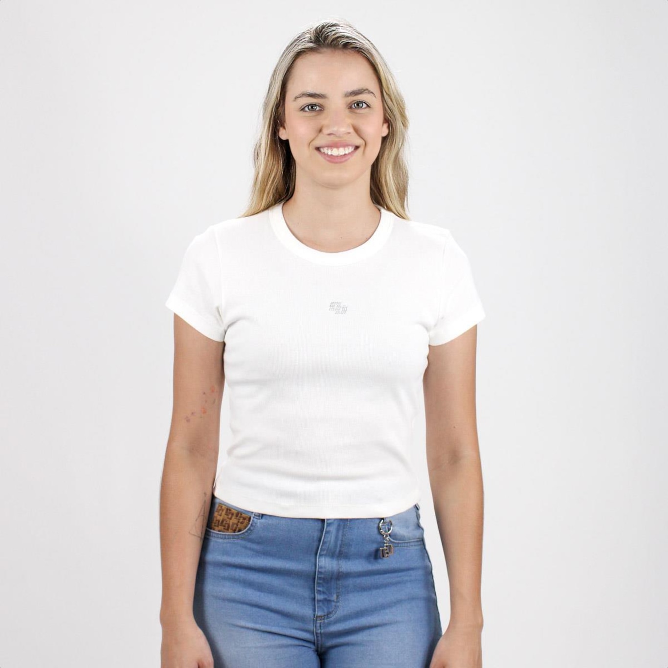 Camisa Canelada Colcci New Topaze Off White - Feminina - Foto 1