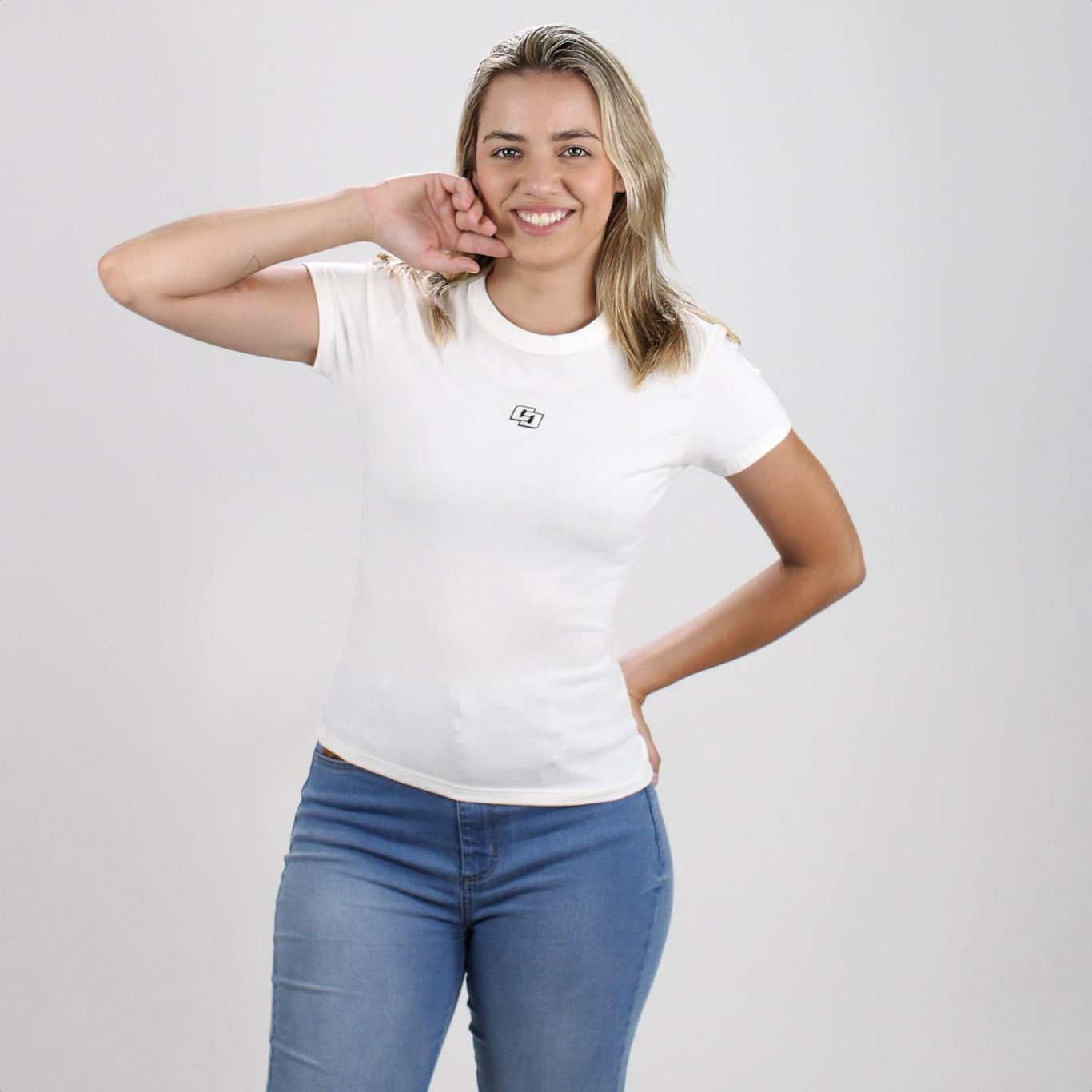 Camiseta Colcci Duplo C Off White - Feminina - Foto 2