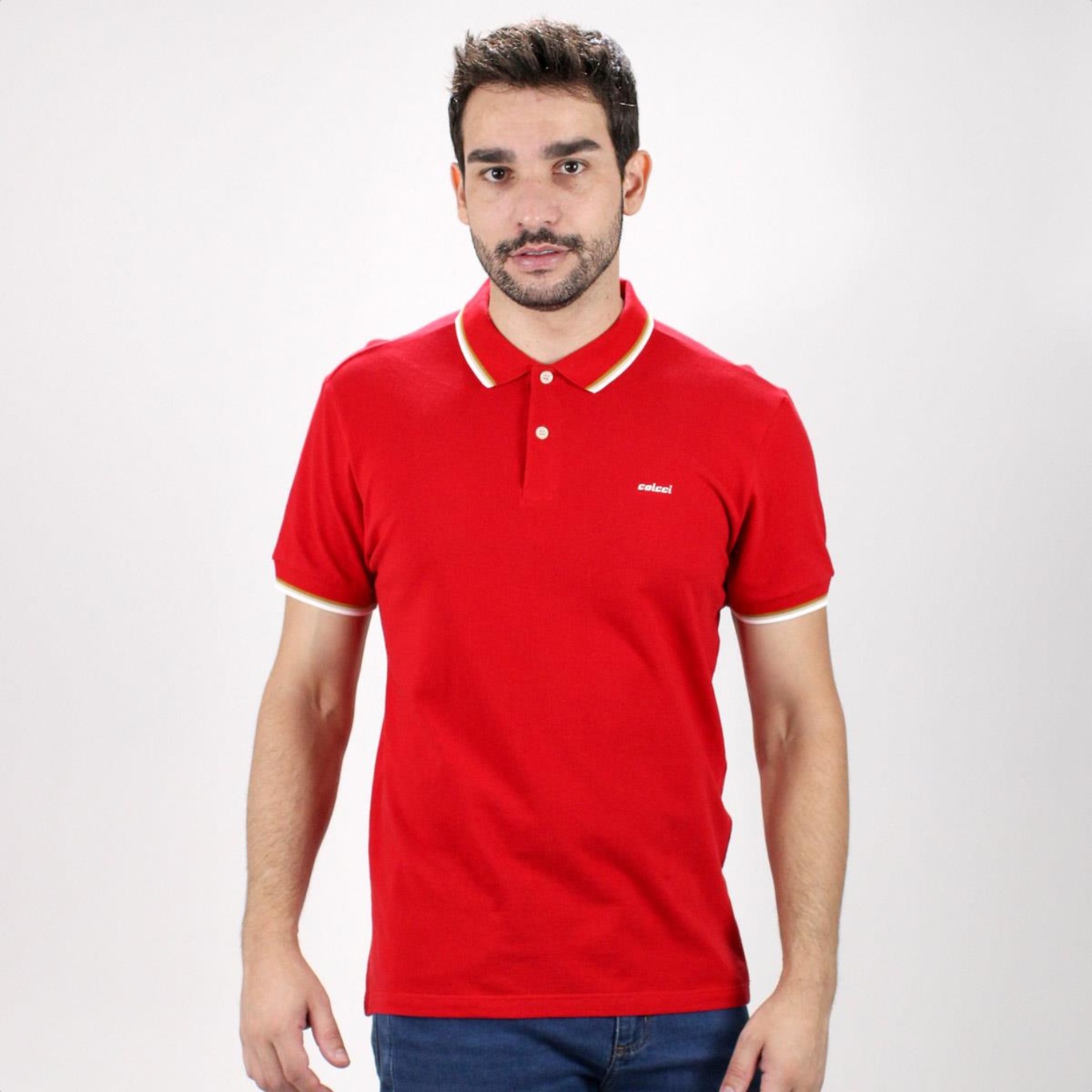 Camisa Polo Colcci Piquet 3 Listras - Masculina - Foto 2