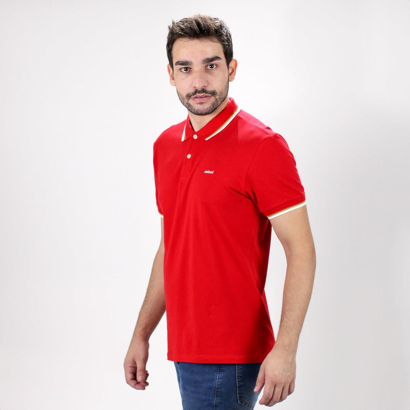 Camisa Polo Colcci Piquet 3 Listras - Masculina - Foto 3