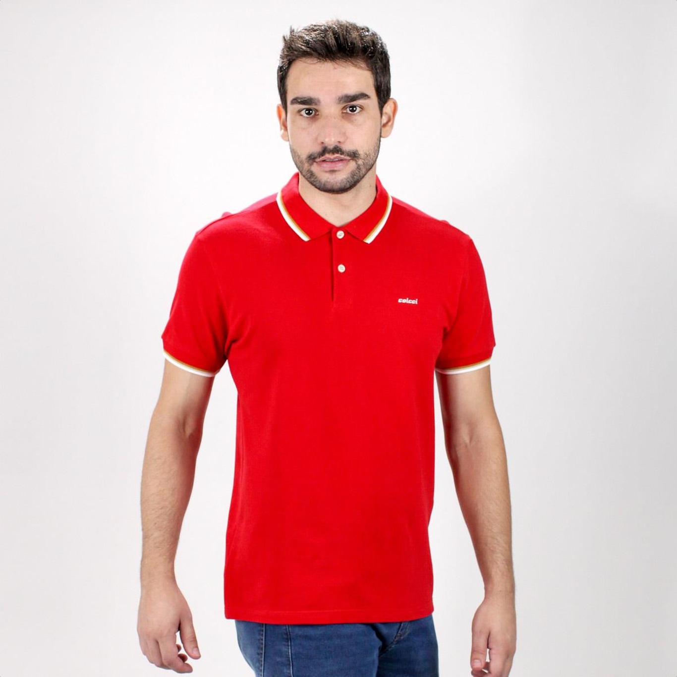 Camisa Polo Colcci Piquet 3 Listras - Masculina - Foto 4