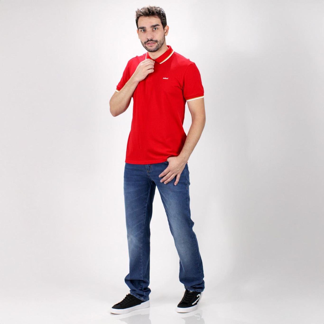 Camisa Polo Colcci Piquet 3 Listras - Masculina - Foto 6