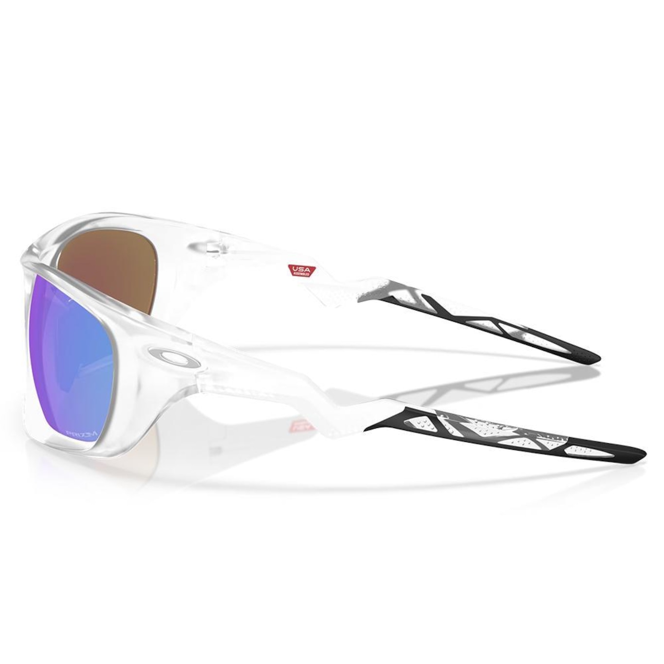 Óculos de Sol Unissex Oakley Lateralis Matte Clear Prizm Sapphire - Foto 2