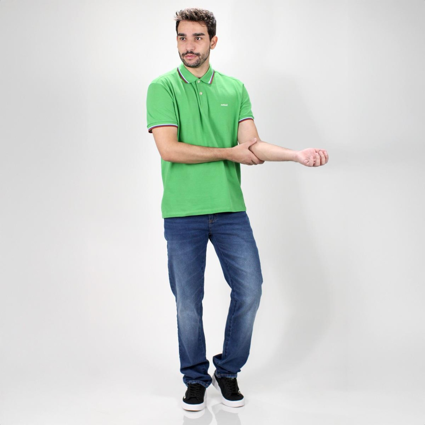 Camisa Polo Colcci Piquet 3 Listras - Masculina - Foto 5