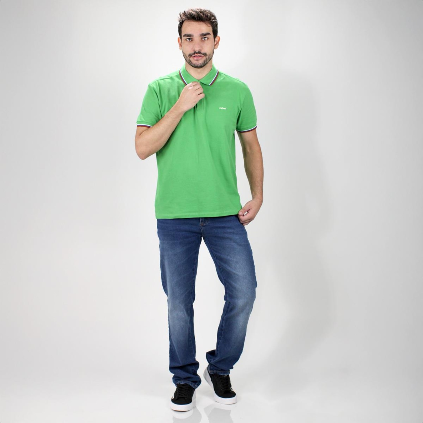 Camisa Polo Colcci Piquet 3 Listras - Masculina - Foto 6