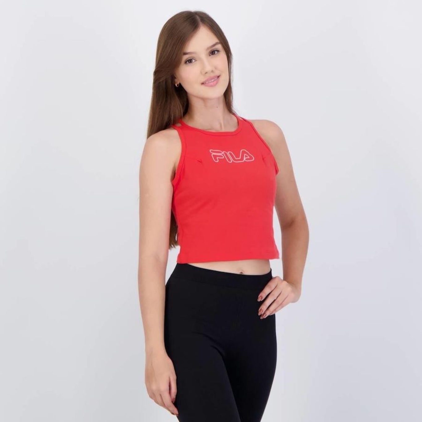 Camiseta Regata Cropped Fila Basic - Feminina - Foto 2