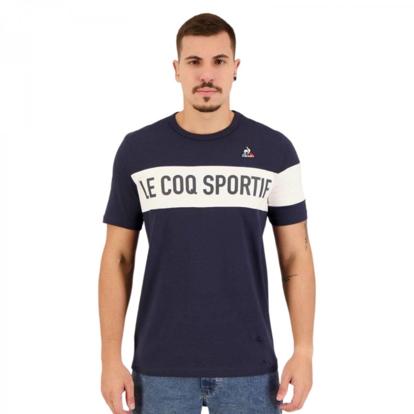 Camiseta Le Coq Sportif N°2 Gris Clair Masculina - Foto 1