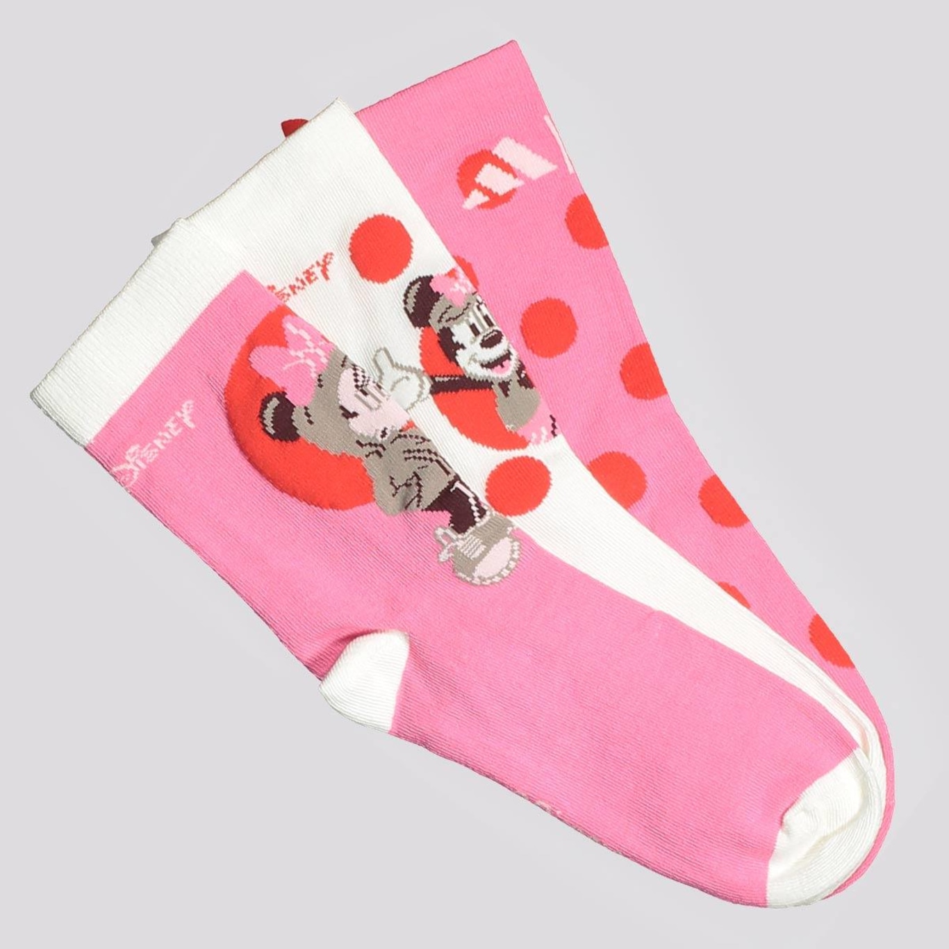 Kit Meias adidas Minnie Disney com 3 Pares - Infantil - Foto 1