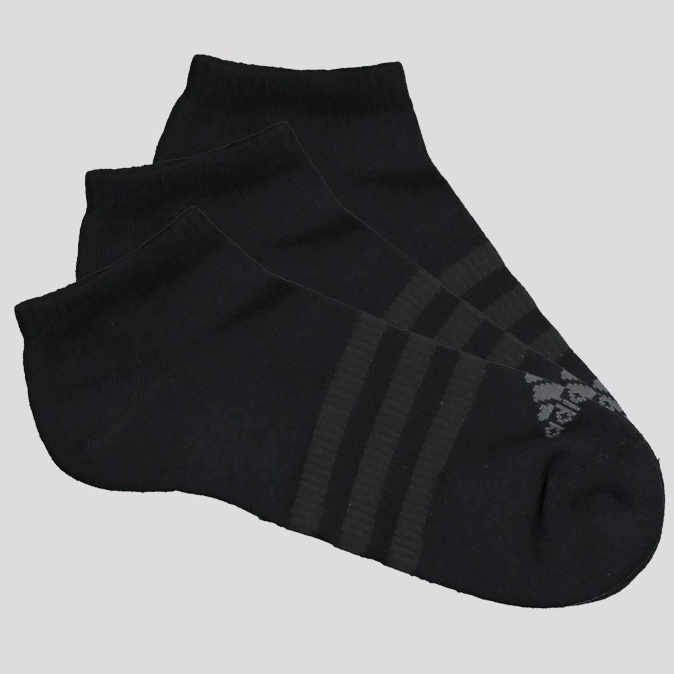 Kit Meiass adidas Logo Cano Baixo 3 Pares Adulto - Foto 1