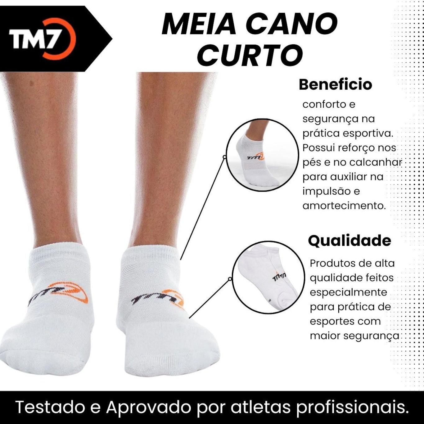 Kit Joelheira + Manguito Curto + Meia Curto Tm7 Vôlei Profissional - Adulto - Foto 4