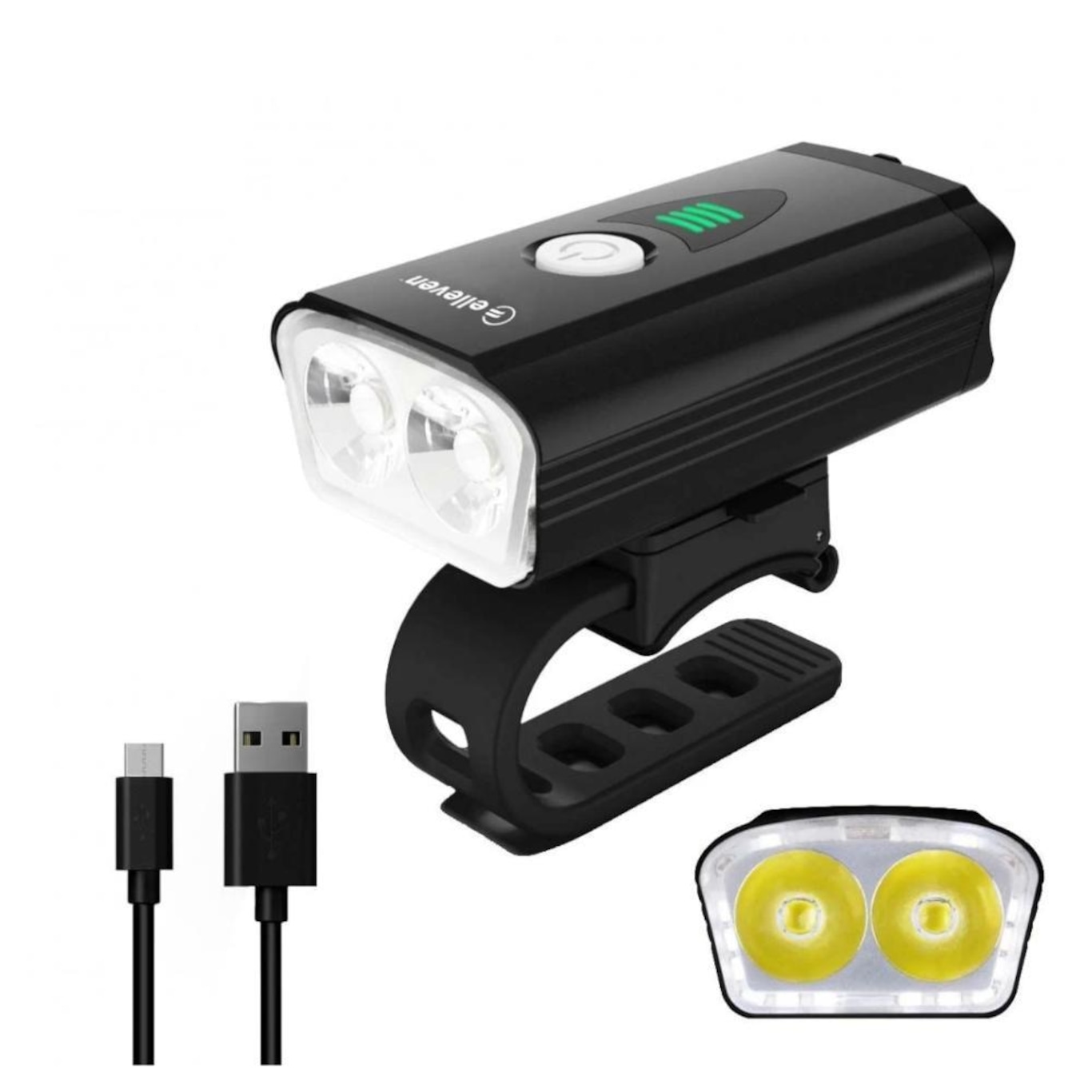 Farol Lanterna Bike Elleven Led 900 Lúmens Usb Recarregável - Foto 1