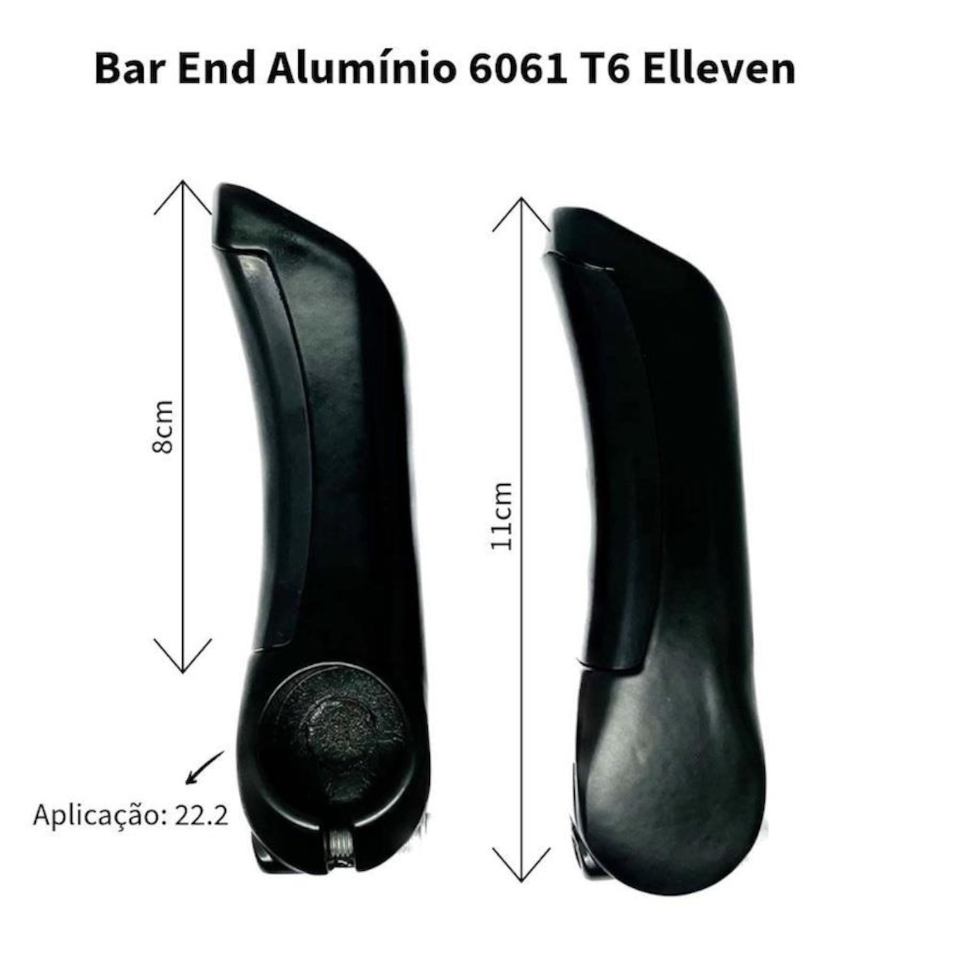 Bar End Chifre Bike 80Mm Apoio Elleven Alumínio - Foto 2