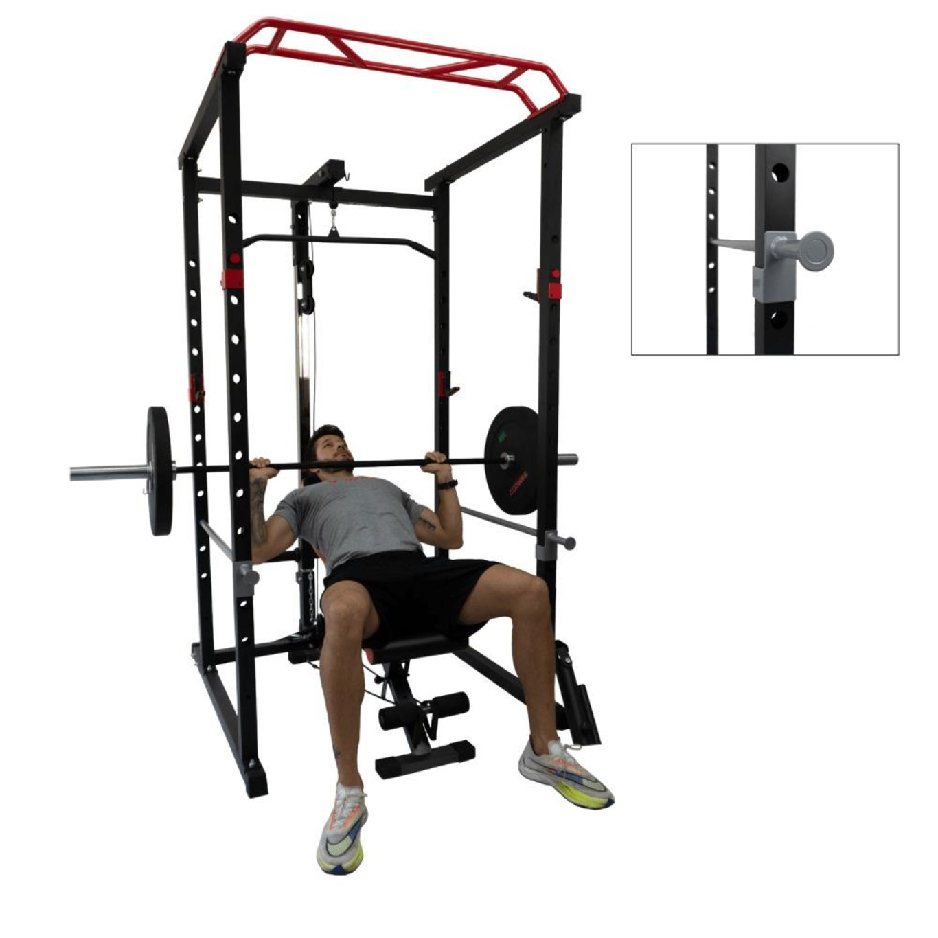 Power Rack Gaiola Yangfit com Mono Cross Landmine e Escada - Foto 6