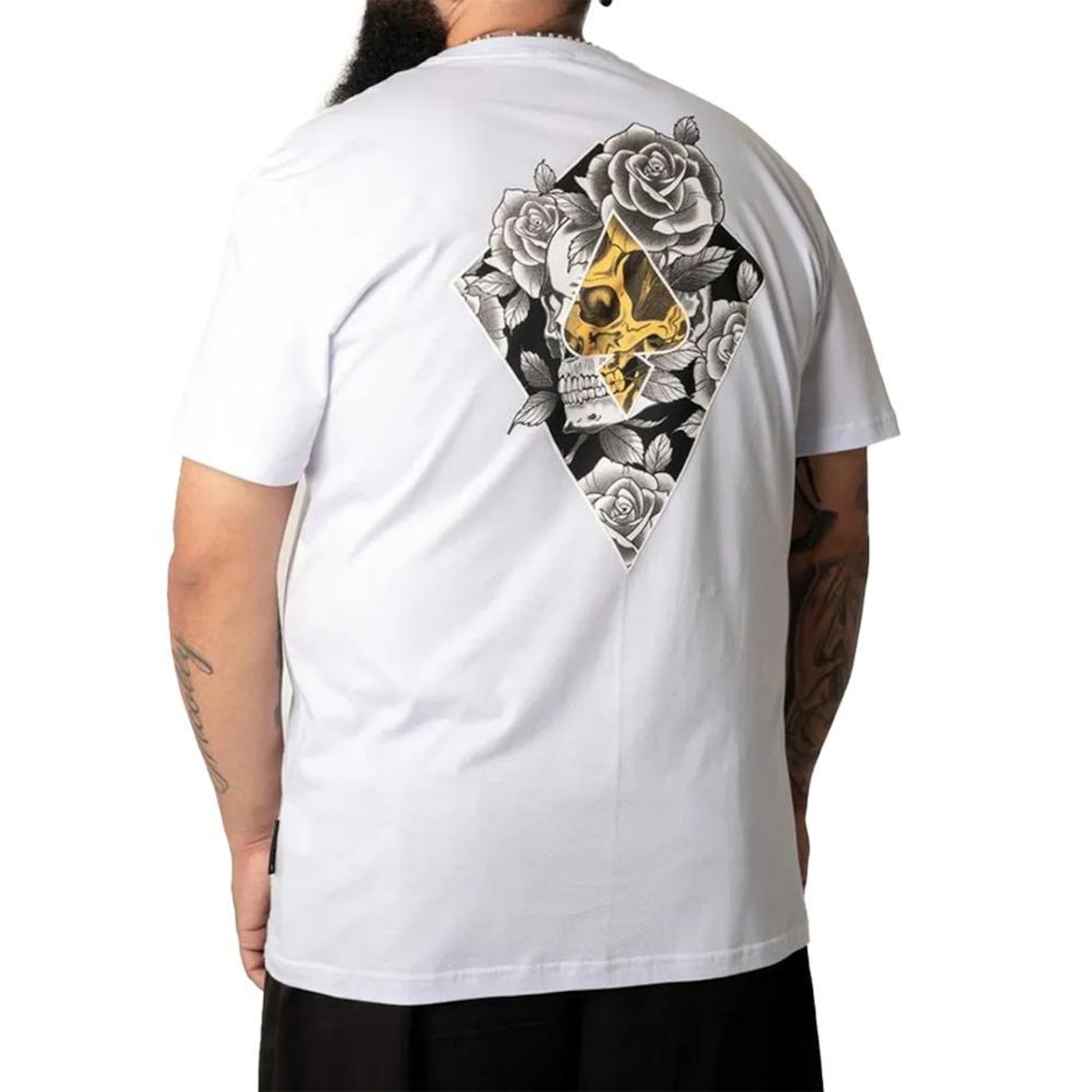 Camiseta Mcd Oversized Caveira Rosas Sm25 - Masculina - Foto 2