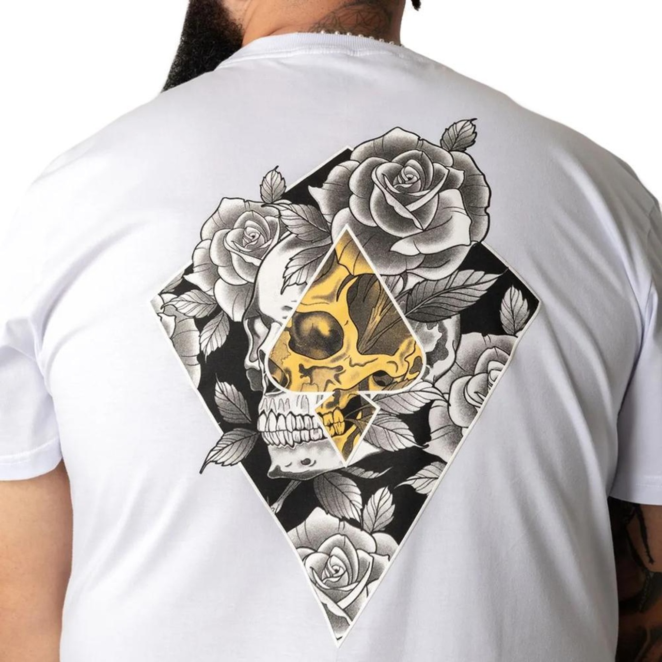 Camiseta Mcd Oversized Caveira Rosas Sm25 - Masculina - Foto 4