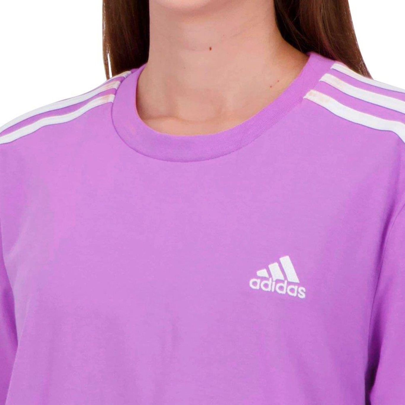 Blusa Cropped adidas 3 Stripes - Feminina - Foto 4