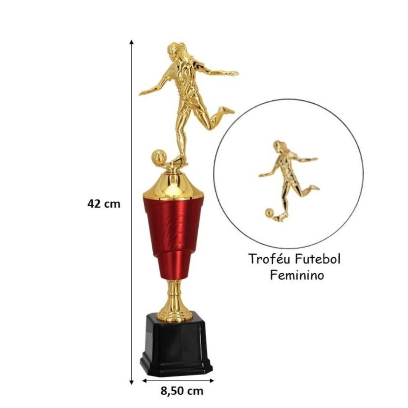 Troféu Vitória Vencedor 502252 Futebol - Feminino 42 Cm - Foto 2