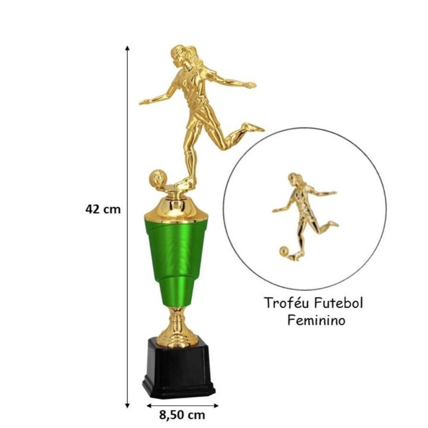 Troféu Vitória Vencedor 502252 Futebol Feminino 42 Cm - Foto 2