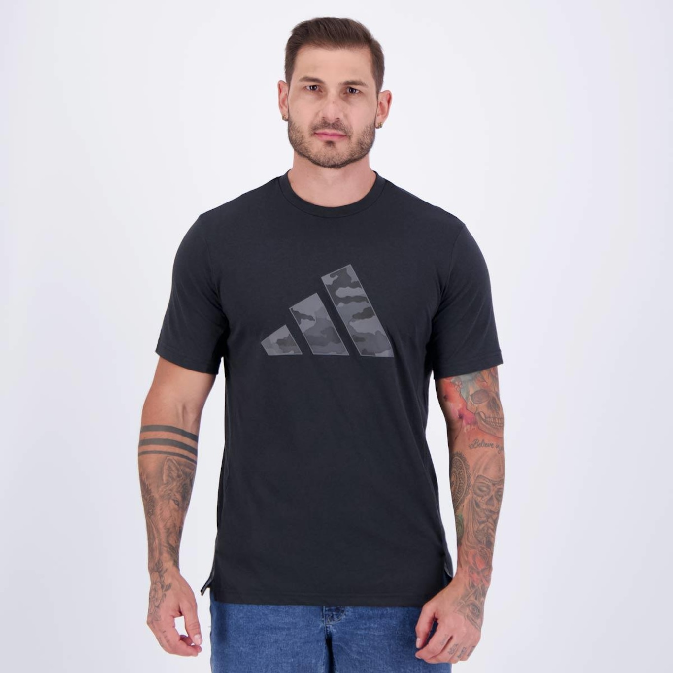 Camiseta adidas Logo Camuflado - Masculina - Foto 1