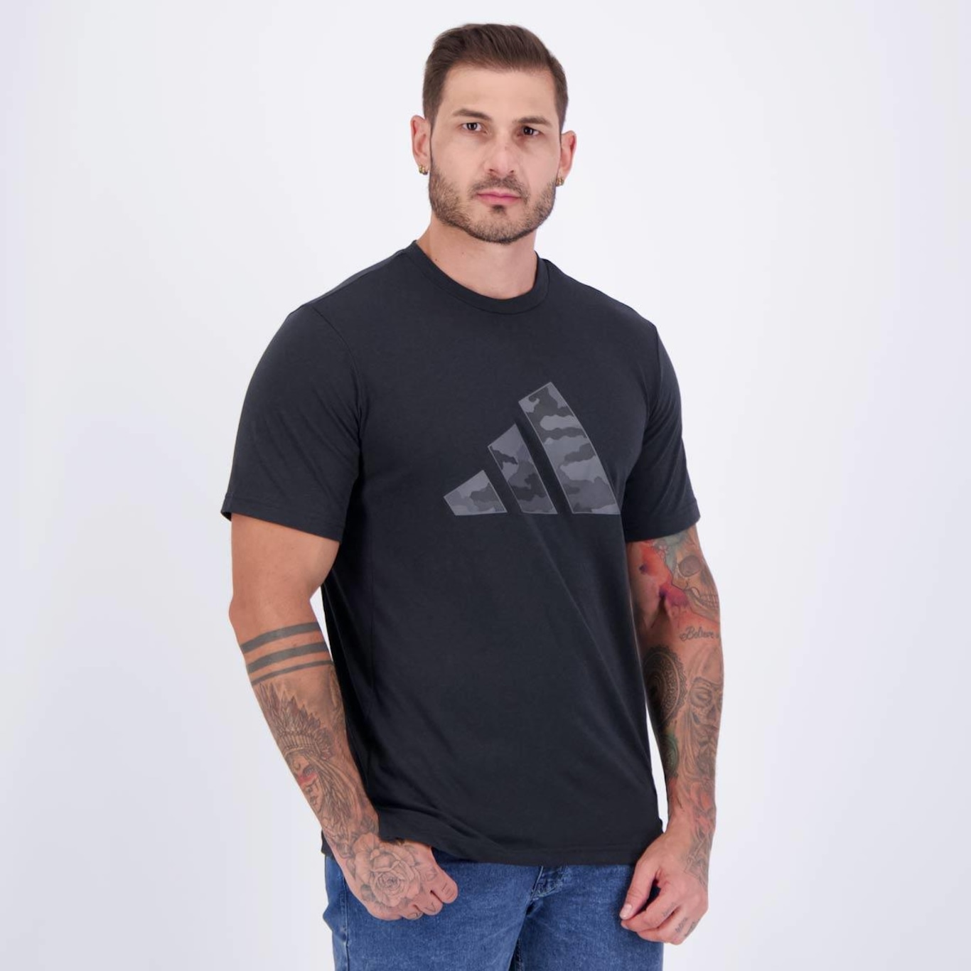 Camiseta adidas Logo Camuflado - Masculina - Foto 2