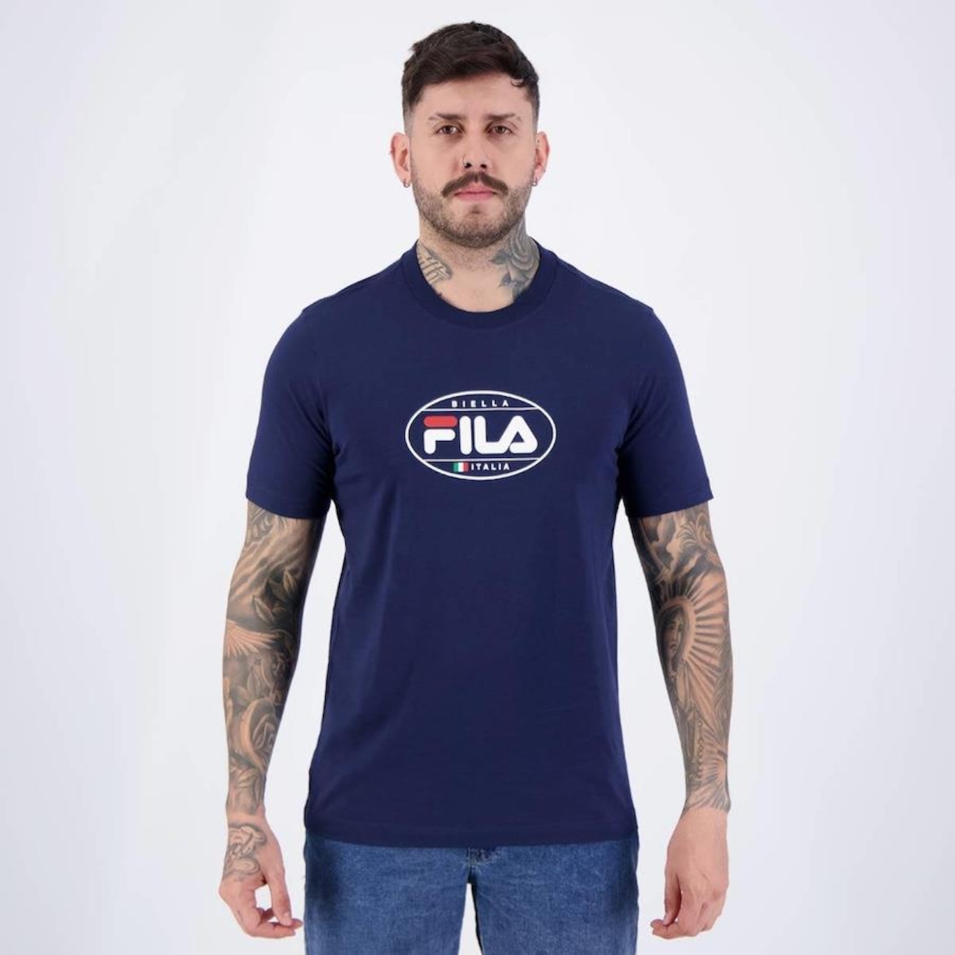 Camiseta Fila Regular Biella Italia - Masculina - Foto 1