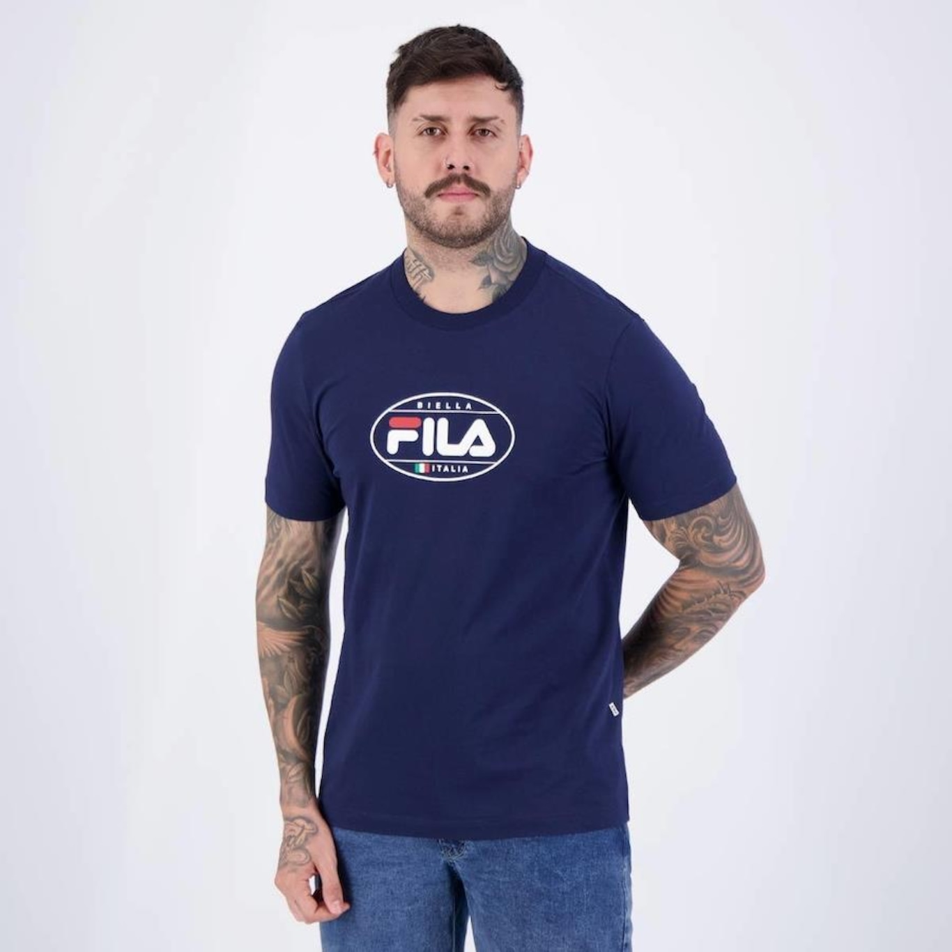 Camiseta Fila Regular Biella Italia - Masculina - Foto 3