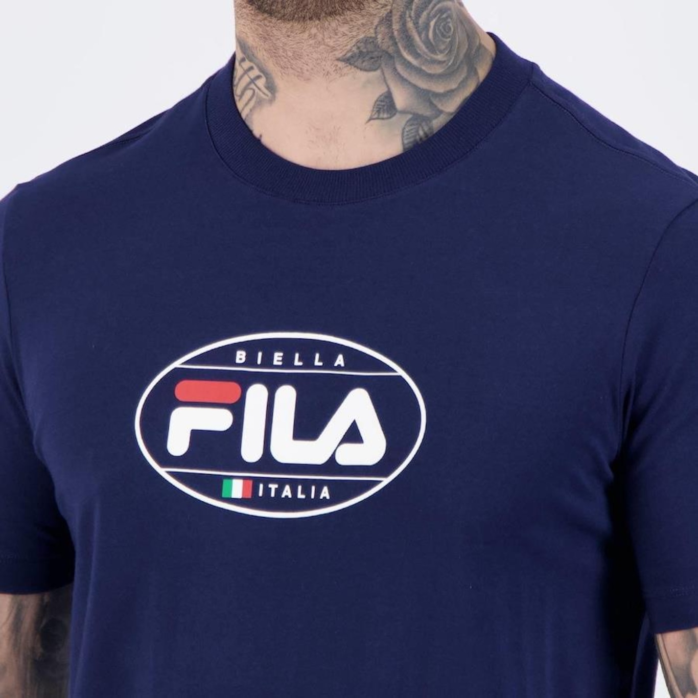 Camiseta Fila Regular Biella Italia - Masculina - Foto 5