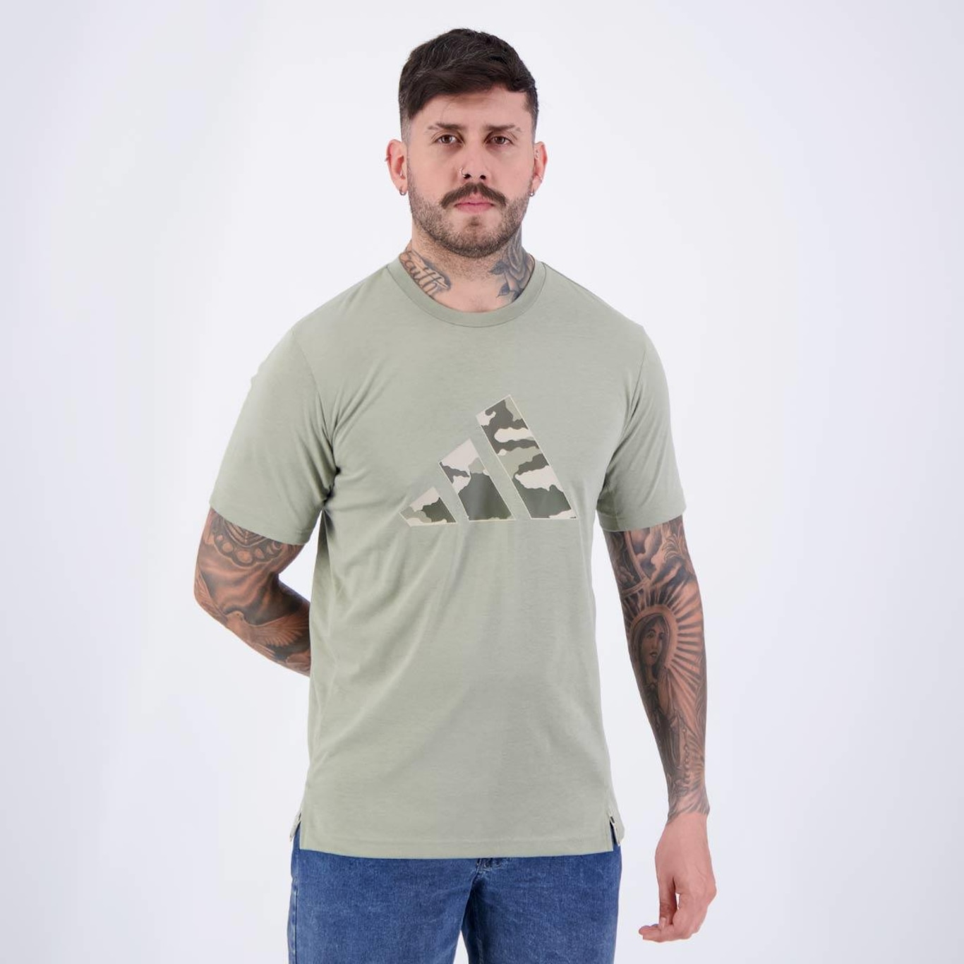 Camiseta adidas Logo Camuflado - Masculina - Foto 2