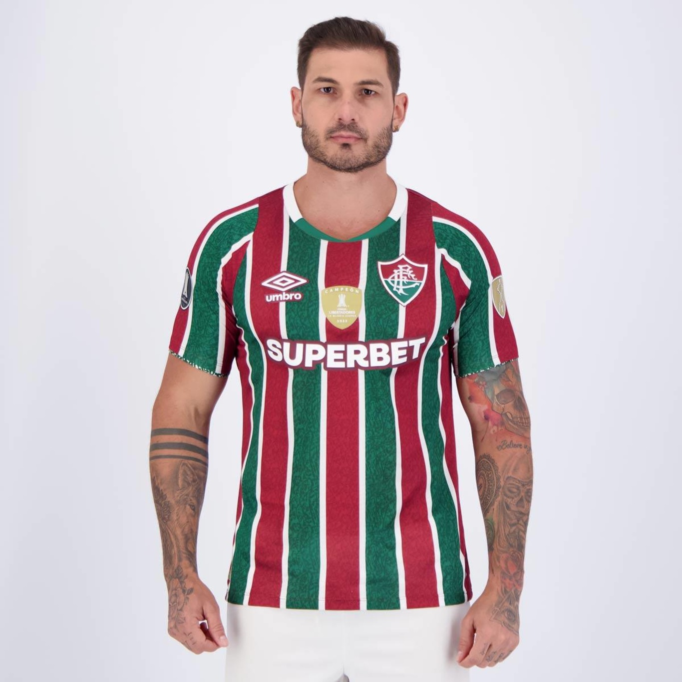 Camisa do Fluminense I 2024 Umbro Fc Patch Libertadores - Masculina - Foto 1