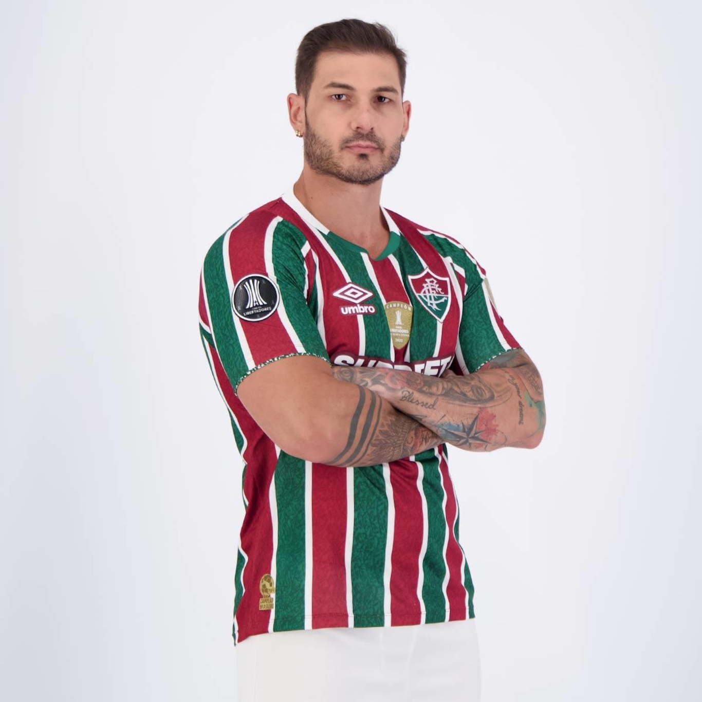 Camisa do Fluminense I 2024 Umbro Fc Patch Libertadores - Masculina - Foto 2