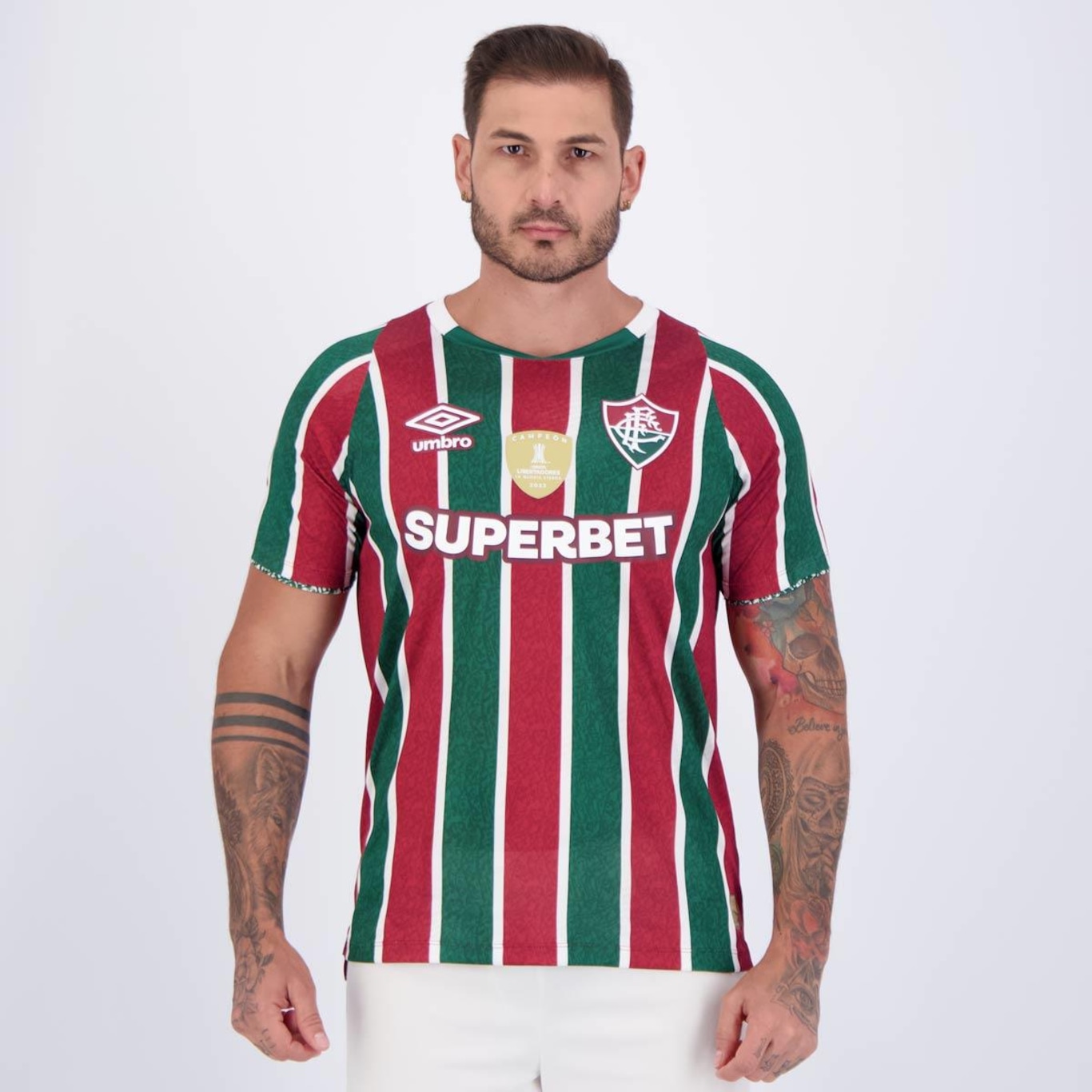 Camisa do Fluminense I 2024 Umbro Jogador com Patrocínio e Patch Libertadores - Masculina - Foto 1