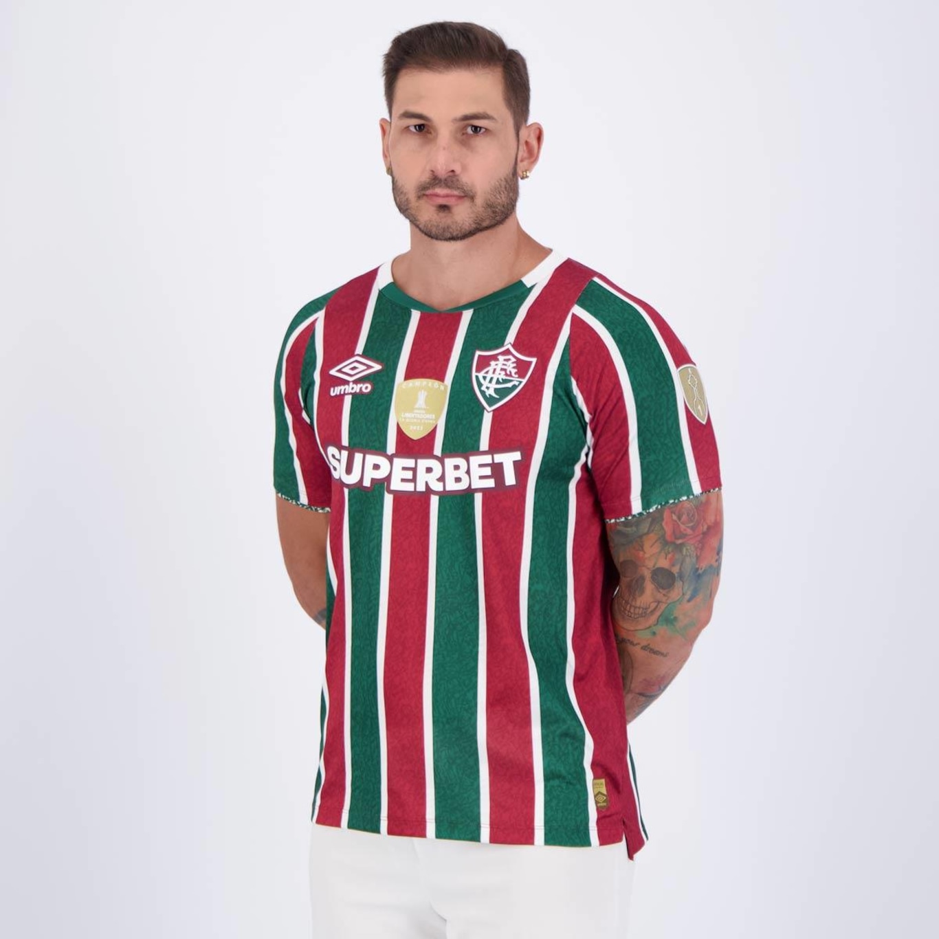 Camisa do Fluminense I 2024 Umbro Jogador com Patrocínio e Patch Libertadores - Masculina - Foto 3