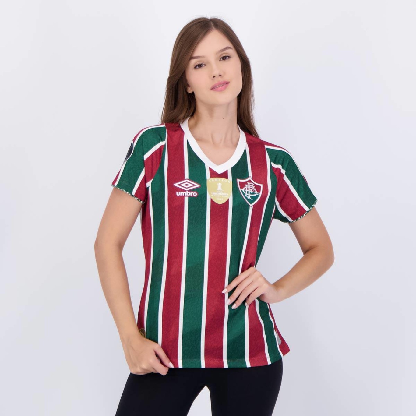 Camisa do Fluminense I 2024 Umbro Patch Libertadores - Feminina - Foto 1