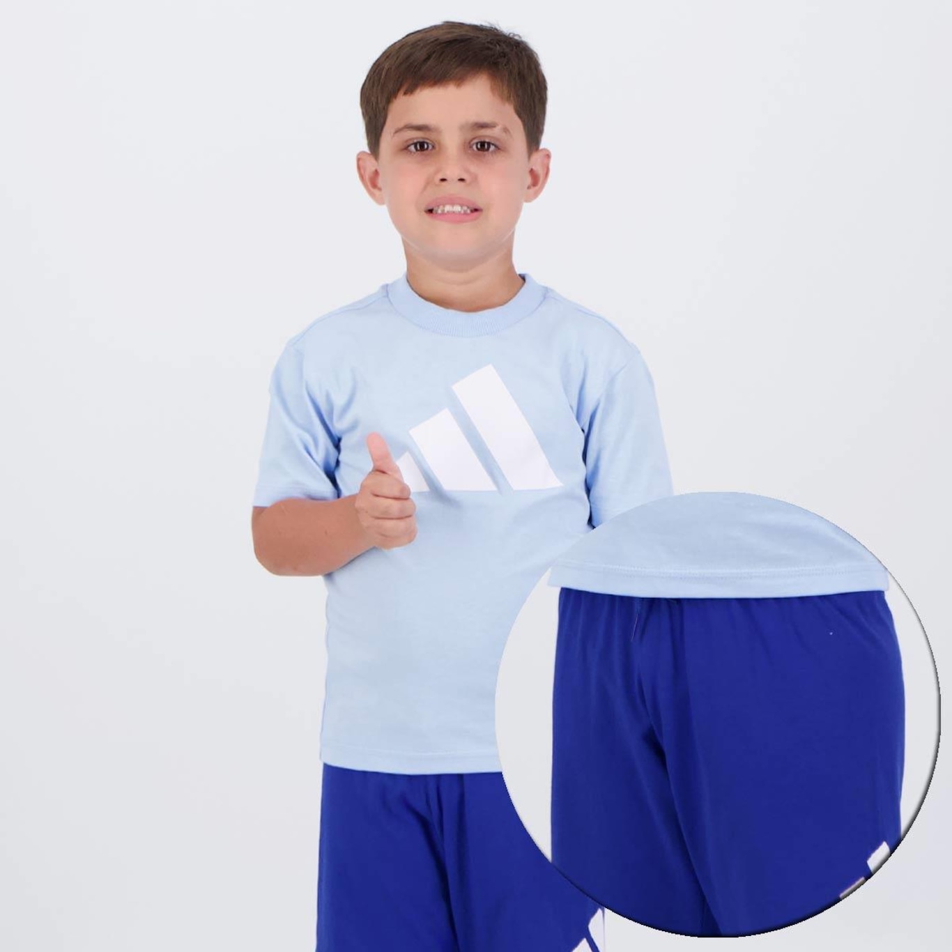 Conjunto adidas Big Logo com Camiseta + Bermuda - Infantil - Foto 1