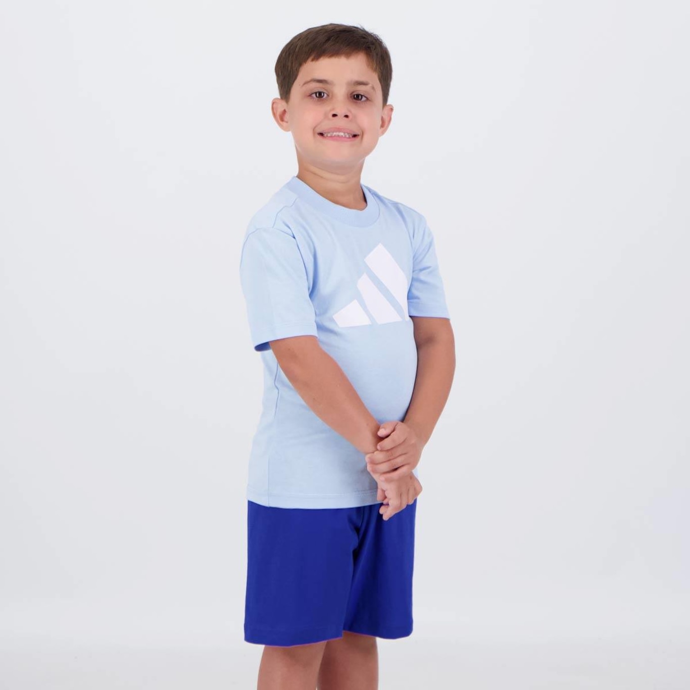 Conjunto adidas Big Logo com Camiseta + Bermuda - Infantil - Foto 3