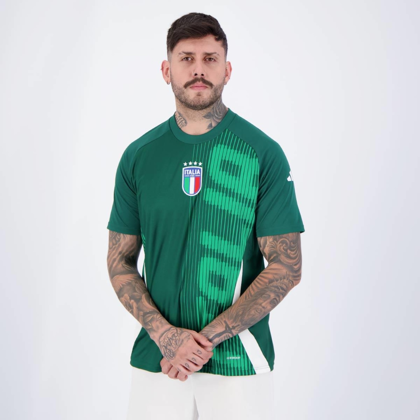 Camisa Itália 2025 adidas Pré-Jogo - Masculina - Foto 3