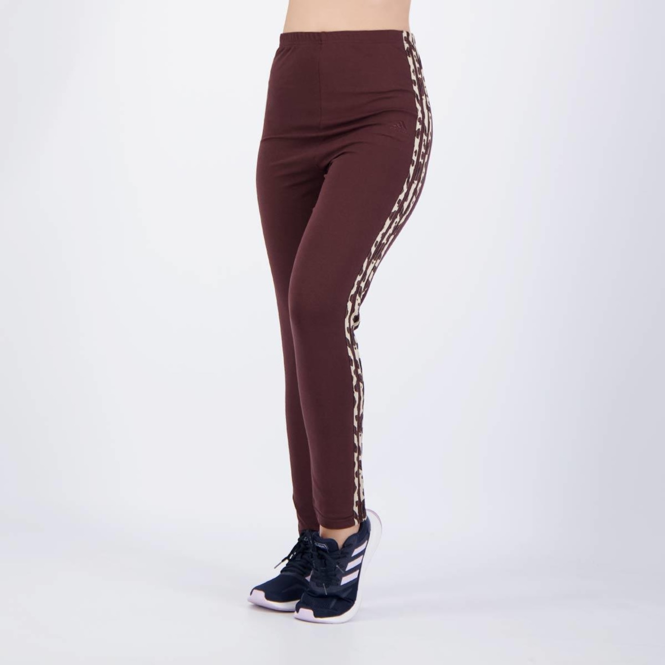 Calça Legging adidas 3S Animal Print - Feminina - Foto 1