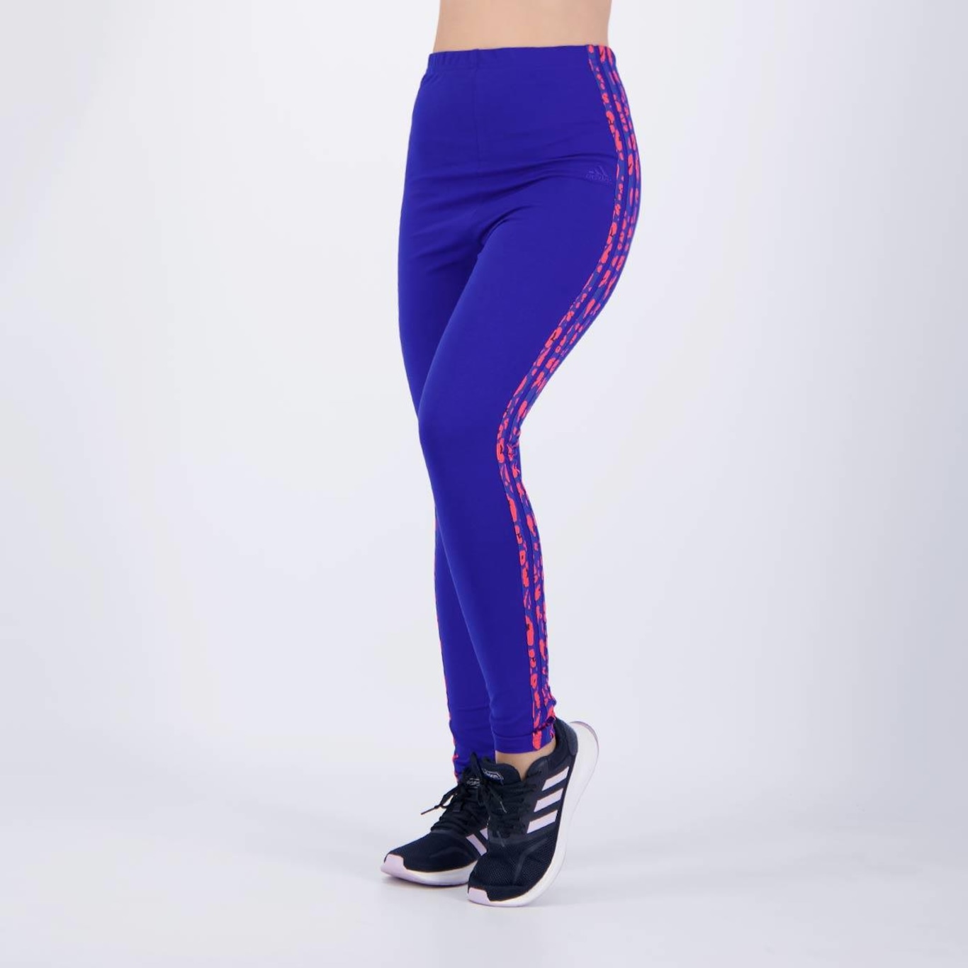 Calça Legging adidas 3S Animal Print - Feminina - Foto 1