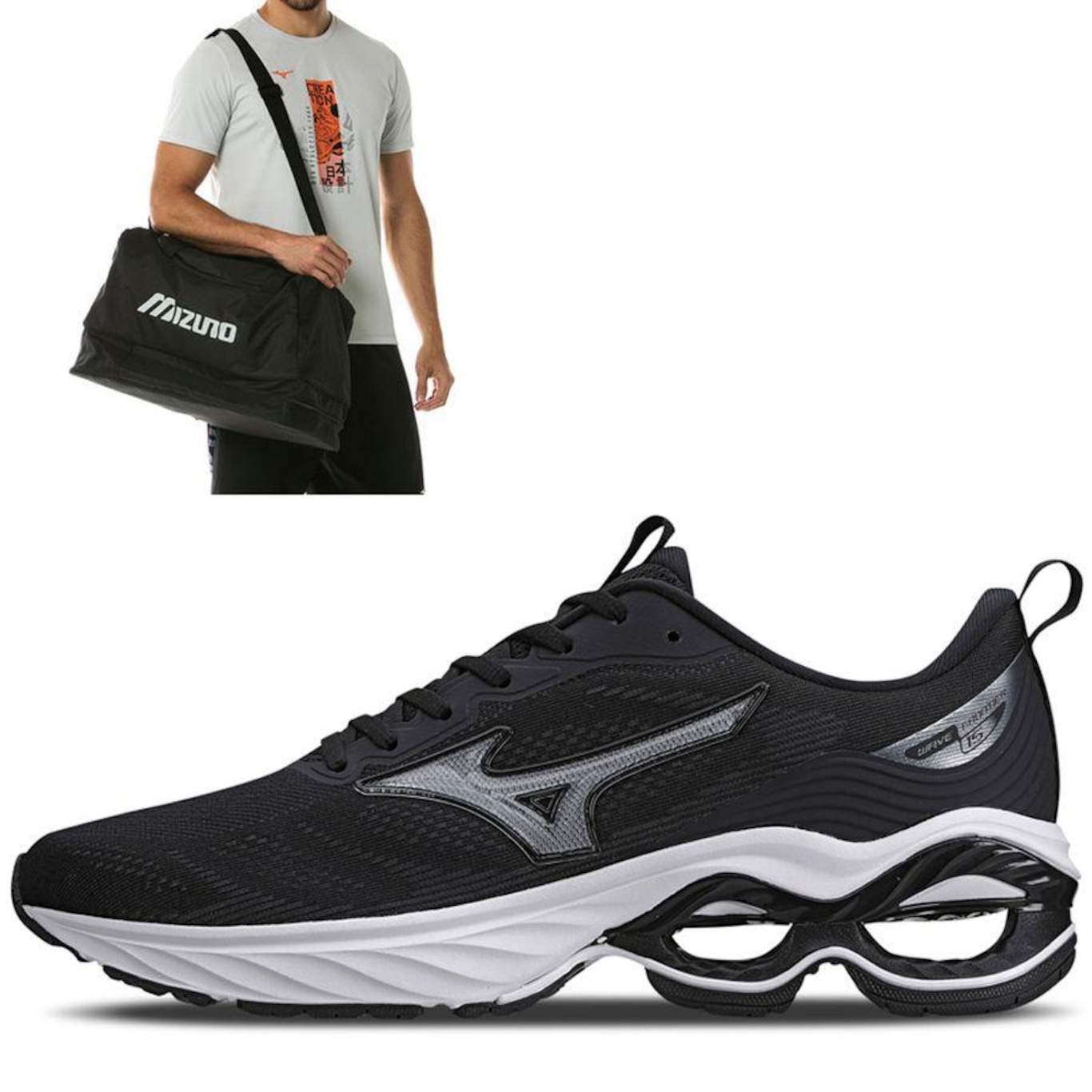 Tênis Mizuno Wave Frontier 15 + 1 Mala de Treino Master - Masculino - Foto 1