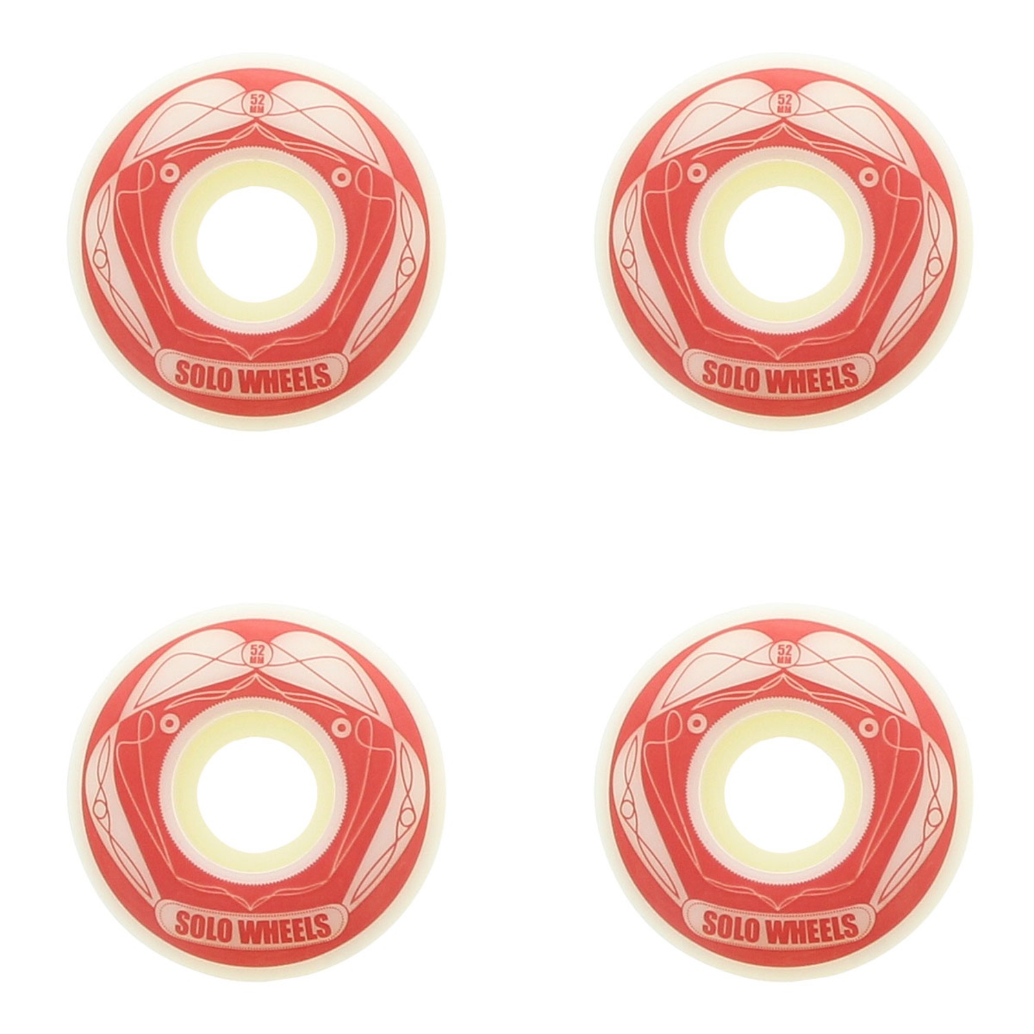 Rodas de Skate Solo Decks Red Wheels - 52mm - 4 Unidades - Foto 1