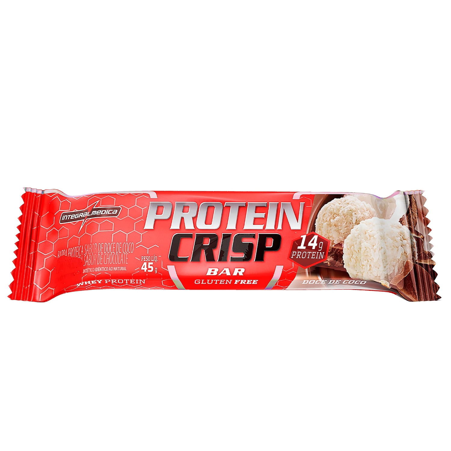 Barra de Proteína Integralmédica Protein Crisp Bar 45g Doce de Coco - Foto 1