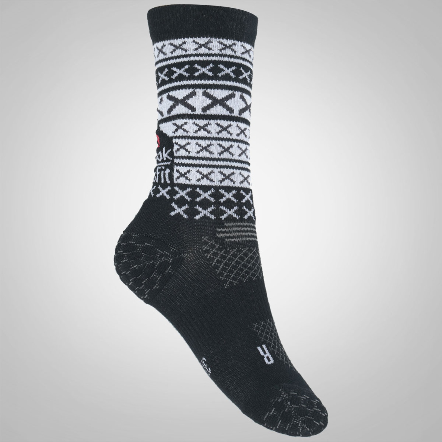 Meia Cano Alto Reebok CrossFit Eng X Stripe Crew - Masculina - Foto 1